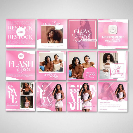 12 Pink Social Media Flyer Templates